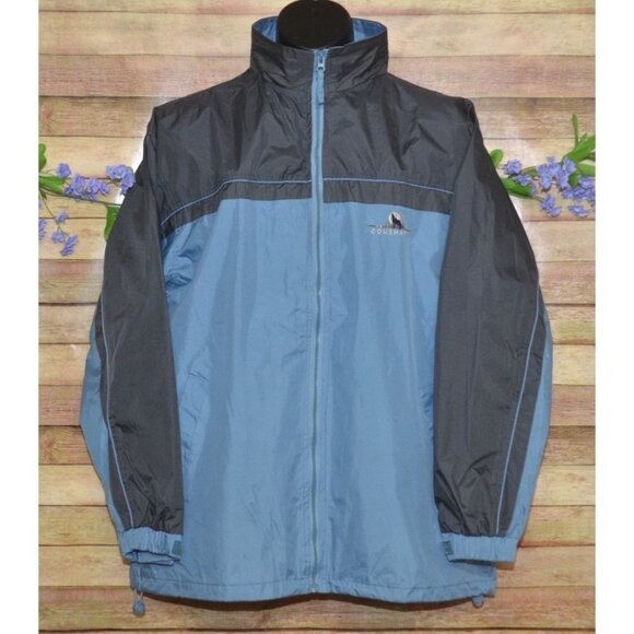 Prairie Mountain Mens L Blue Full Zip Windbreaker Jacket Coushatta Wolf Logo - Picture 4 of 12